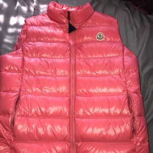 Ghany Quilted Shell Down Gillet Pink Moncler Vest